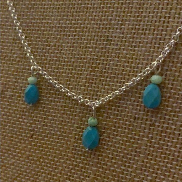 NEW lucky layers triple strand blue bead necklace - Picture 3 of 10